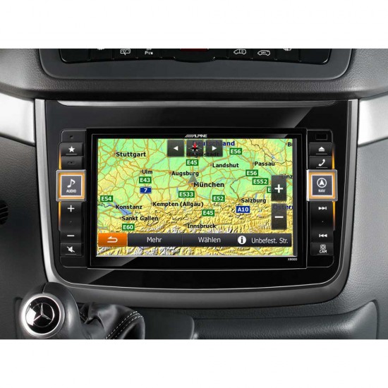 ALPINE X800D-V – Premium klasės multimedija ir navigacija Mercedes Vito (V639) ir Viano (W639) automobiliams
